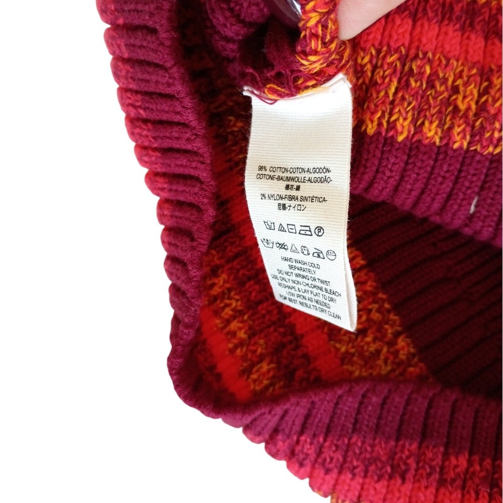 Free People Womens‎ Sweater Sz XS Red Striped Cropped Turtleneck Bell Sleeves - Picture 10 of 12